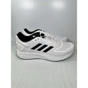 Size 12 Mens Adidas DURAMO 10 White Black Sneaker Shoe HQ4130 NEW